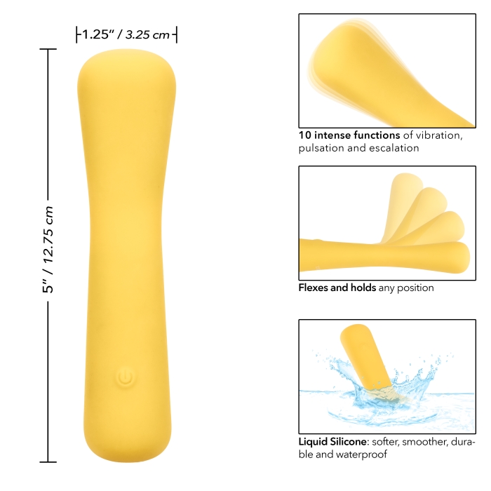 VIBE WAND 5" YELLOW 10X BOUNDLESS MINI FLEXIWAND