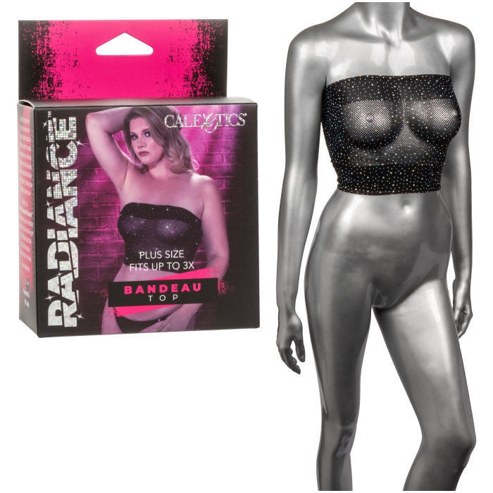 CROP TOP PLUS SIZE BLACK RADIANCE BANDEAU CROP TOP PLUS SIZE BLACK RADIANCE BANDEAU