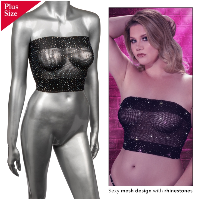 CROP TOP PLUS SIZE BLACK RADIANCE BANDEAU