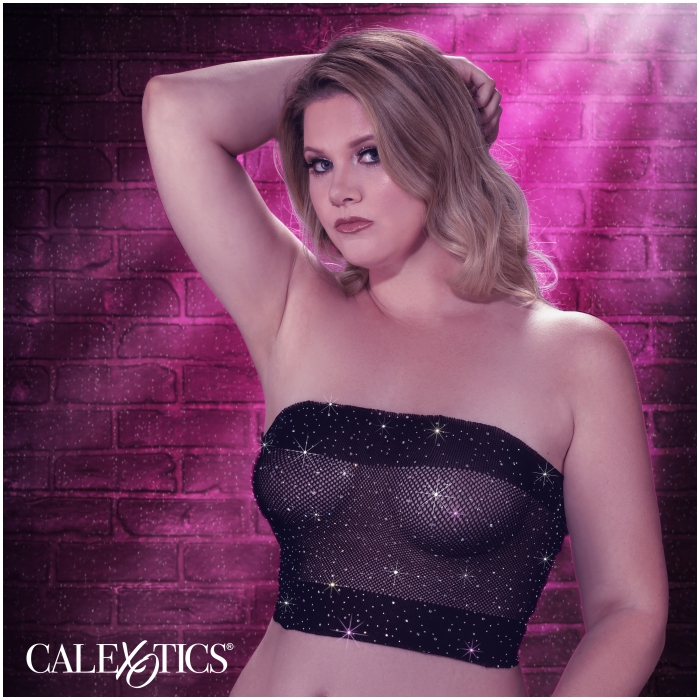 CROP TOP PLUS SIZE BLACK RADIANCE BANDEAU