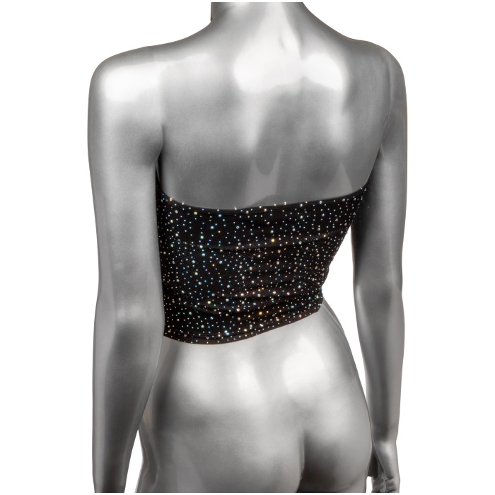CROP TOP PLUS SIZE BLACK RADIANCE BANDEAU