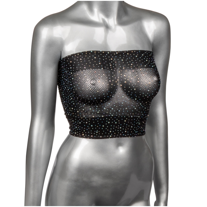 CROP TOP PLUS SIZE BLACK RADIANCE BANDEAU