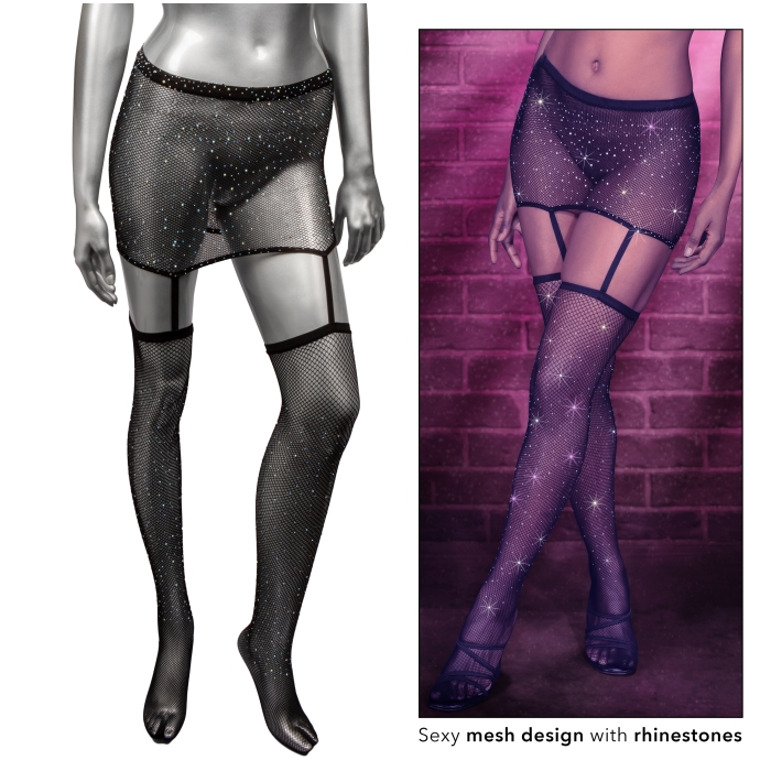 GARTER SKIRT W/ THIGH HIGHS BLACK RADIANCE ONE PIECE