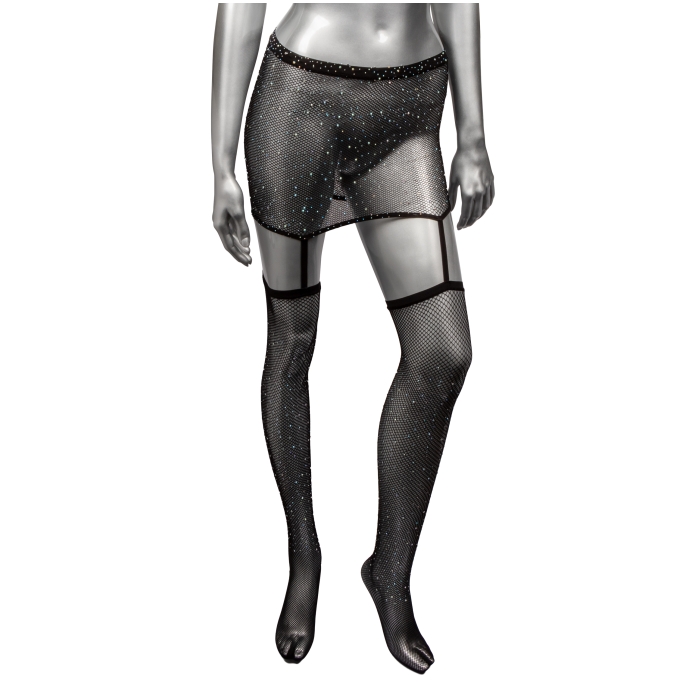 GARTER SKIRT W/ THIGH HIGHS BLACK RADIANCE ONE PIECE