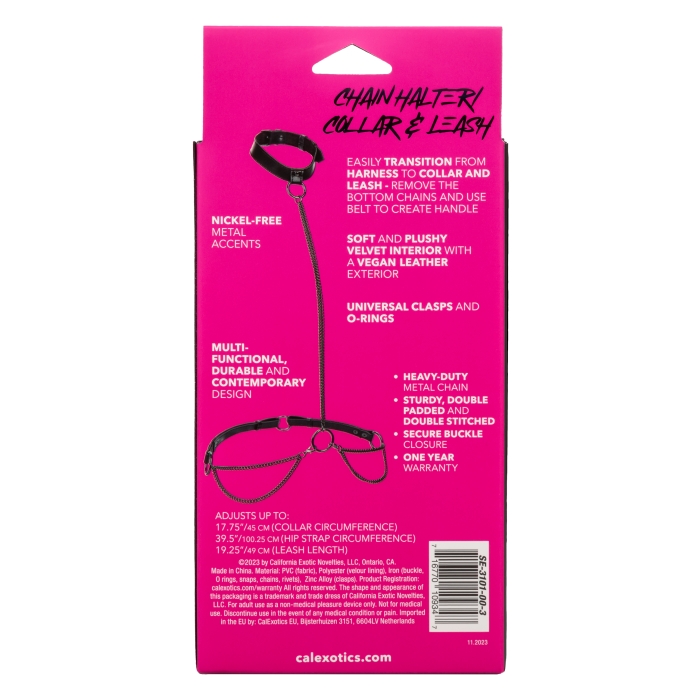 CHAIN HALTER/COLLAR & LEASH BLACK EUPHORIA COLLECTION