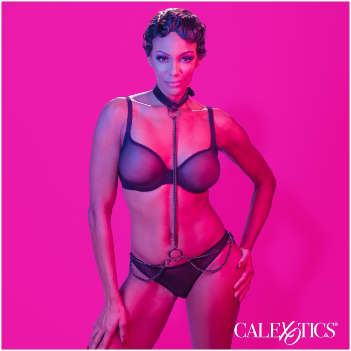 CHAIN HALTER/COLLAR & LEASH BLACK EUPHORIA COLLECTION