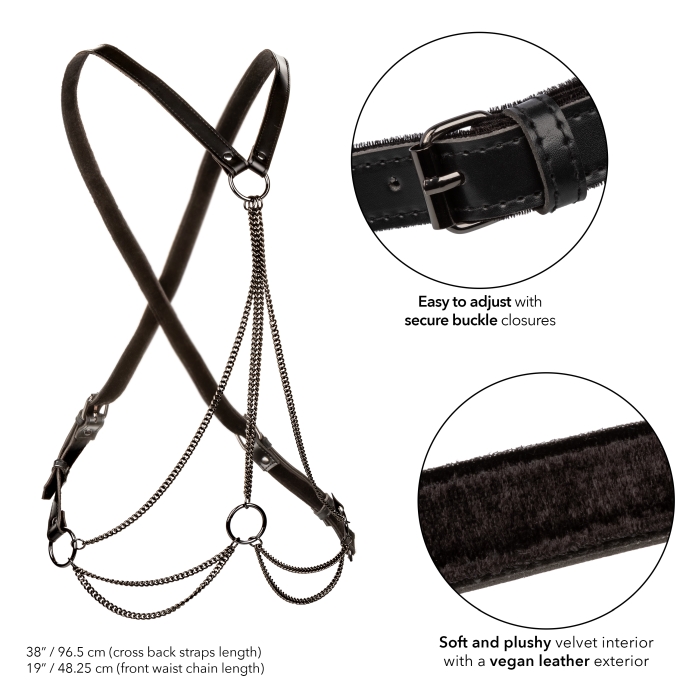 MULTI CHAIN HARNESS BLACK EUPHORIA COLLECTION PLUS SIZE