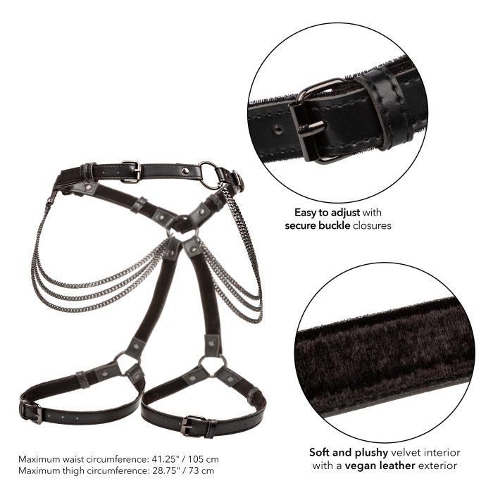 THIGH HARNESS BLACK EUPHORIA COLLECTION MULTI CHAIN