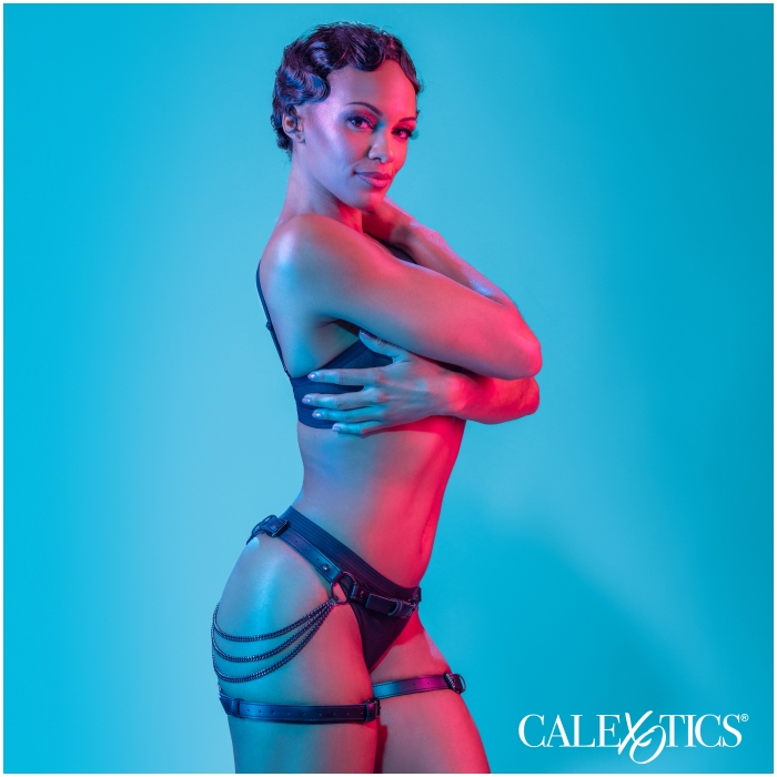 THIGH HARNESS BLACK EUPHORIA COLLECTION MULTI CHAIN