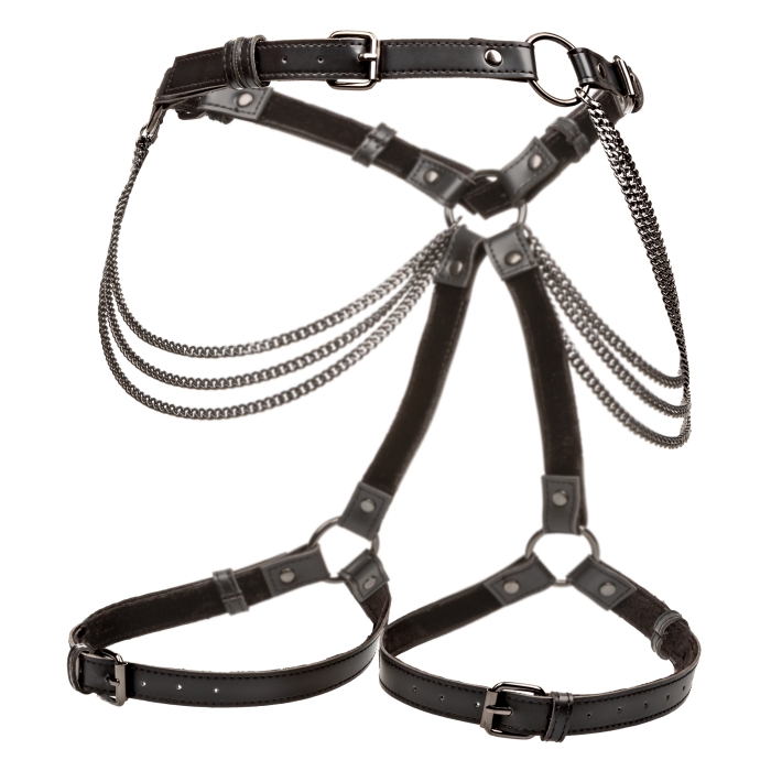 THIGH HARNESS BLACK EUPHORIA COLLECTION MULTI CHAIN