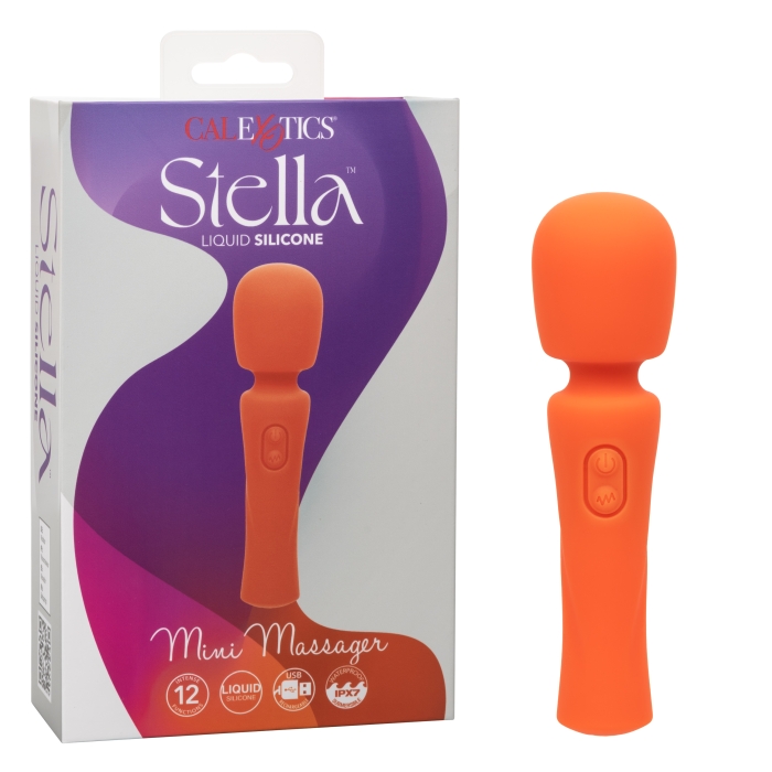 MINI MASSAGER ORANGE 10X STELLA LIQUID SILICONE MINI MASSAGER ORANGE 10X STELLA LIQUID SILICONE