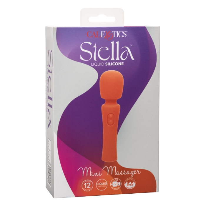 MINI MASSAGER ORANGE 10X STELLA LIQUID SILICONE