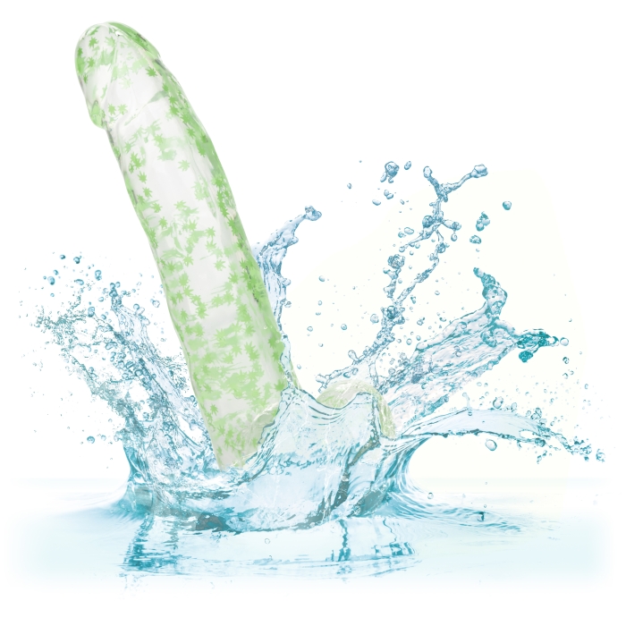 NAUGHTY BITS I LEAF DICK GLOW-IN-THE-DARK WEED LEAF DILDO