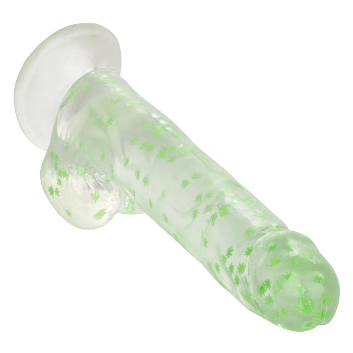 NAUGHTY BITS I LEAF DICK GLOW-IN-THE-DARK WEED LEAF DILDO