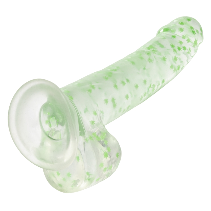 NAUGHTY BITS I LEAF DICK GLOW-IN-THE-DARK WEED LEAF DILDO