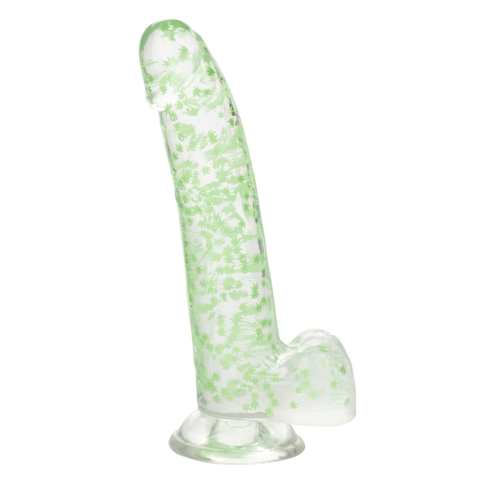 NAUGHTY BITS I LEAF DICK GLOW-IN-THE-DARK WEED LEAF DILDO