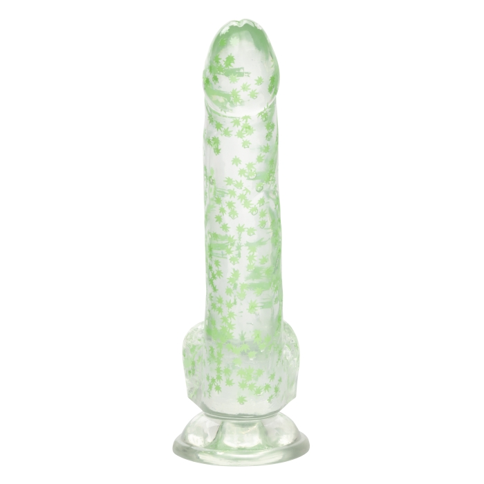 NAUGHTY BITS I LEAF DICK GLOW-IN-THE-DARK WEED LEAF DILDO