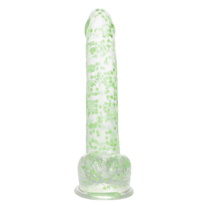NAUGHTY BITS I LEAF DICK GLOW-IN-THE-DARK WEED LEAF DILDO