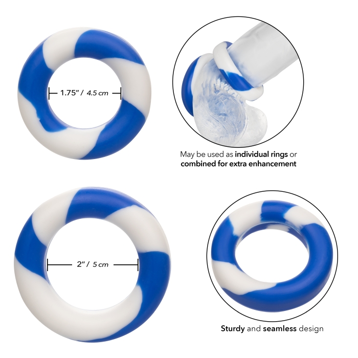 COCK RING BLUE-WHITE ADMIRAL 2 SET