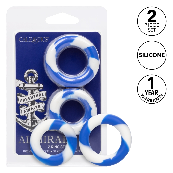 COCK RING BLUE-WHITE ADMIRAL 2 SET