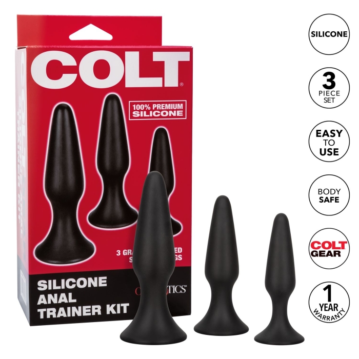COLT SILICONE ANAL TRAINER KIT - BLACK COLT SILICONE ANAL TRAINER KIT - BLACK