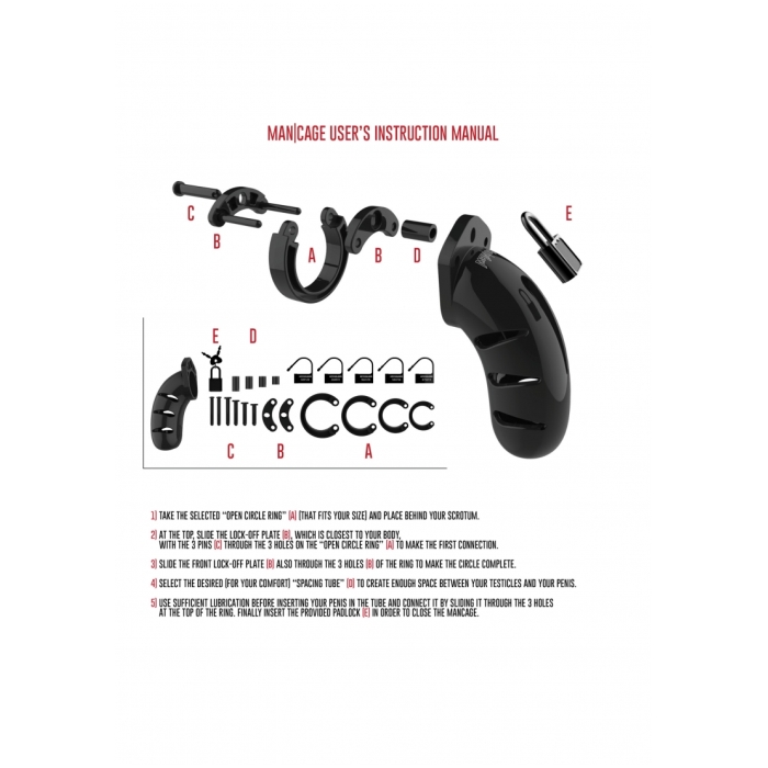 MODEL 01 CHASTITY 3.5" COCK CAGE - BLACK