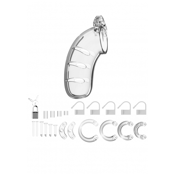 MODEL 03 CHASTITY 4.5" COCK CAGE - CLEAR