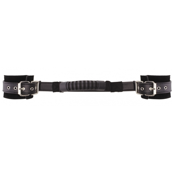 ADJUSTABLE LEATHER HANDCUFFS - BLACK