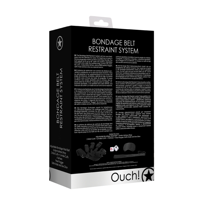 BONDAGE BELT RESTRAINT SYSTEM - BLACK
