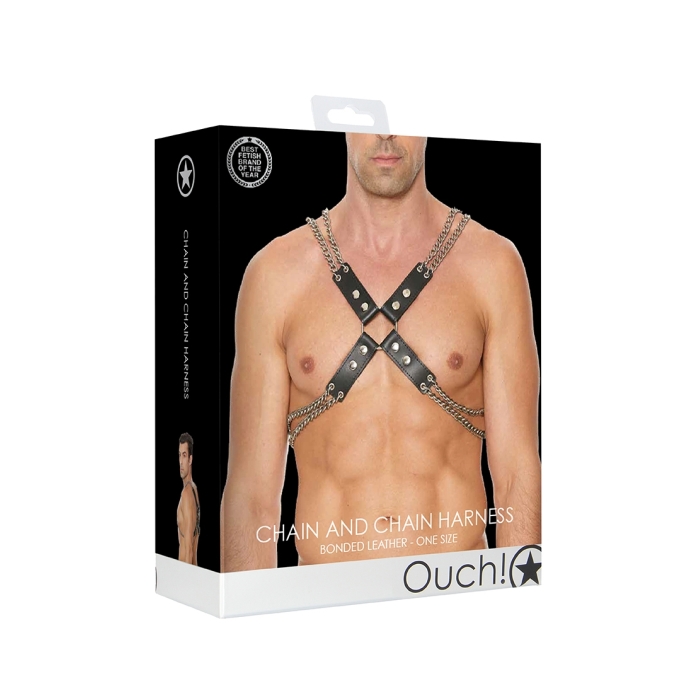 CHAIN AND CHAIN HARNESS - ONE SIZE - BLACK CHAIN AND CHAIN HARNESS - ONE SIZE - BLACK