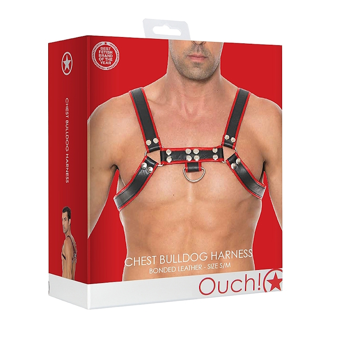 CHEST BULLDOG HARNESS S/M RED CHEST BULLDOG HARNESS S/M RED