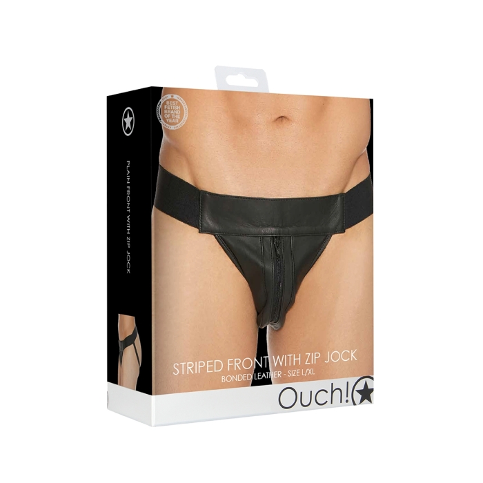 PLAIN FRONT WITH ZIP JOCK - L/XL - BLACK PLAIN FRONT WITH ZIP JOCK - L/XL - BLACK