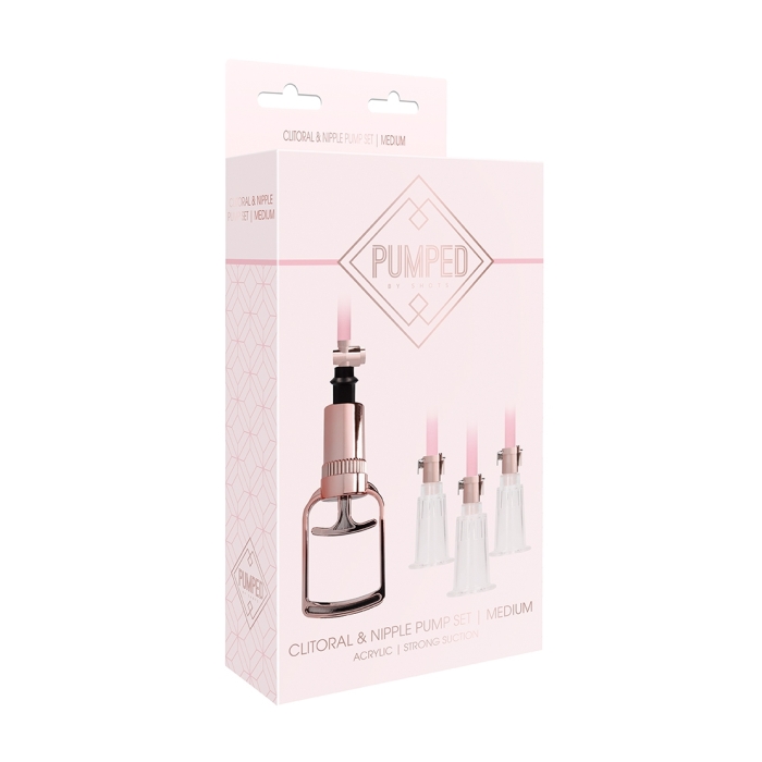 CLITORAL & NIPPLE PUMP SET MEDIUM - ROSE GOLD CLITORAL & NIPPLE PUMP SET MEDIUM - ROSE GOLD