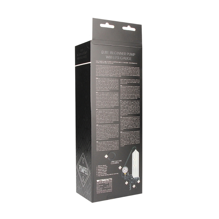 ELITE BEGINNER PUMP WITH PSI GAUGE - TRANSPARENT