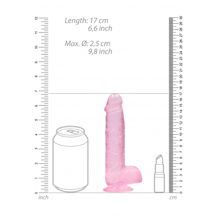 REALISTIC DILDO WITH BALLS 6IN / 15 CM
