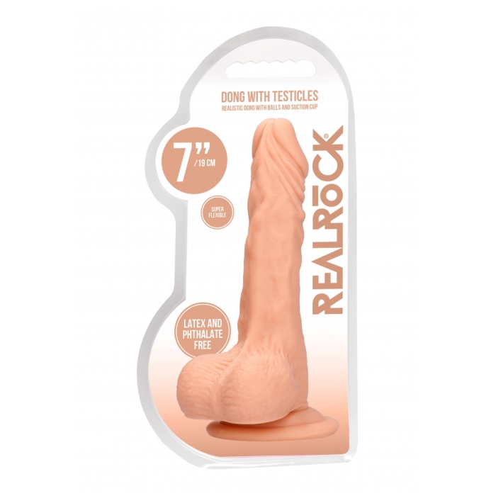 DONG WITH TESTICLES 7IN / 17 CM - FLESH DONG WITH TESTICLES 7IN / 17 CM - FLESH