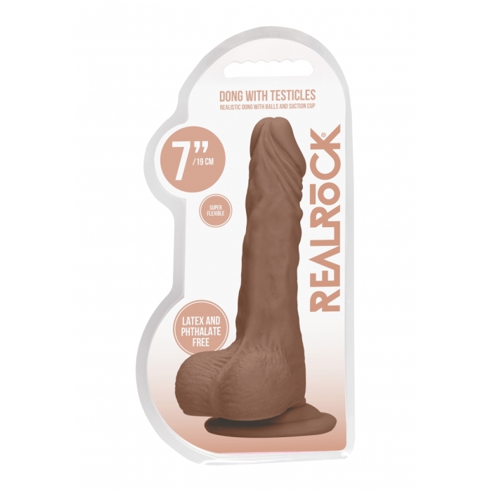 DONG WITH TESTICLES 7IN / 17 CM - TAN DONG WITH TESTICLES 7IN / 17 CM - TAN