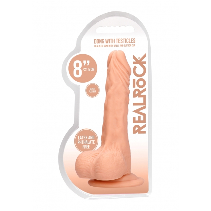DONG WITH TESTICLES 8IN / 20 CM - FLESH DONG WITH TESTICLES 8IN / 20 CM - FLESH