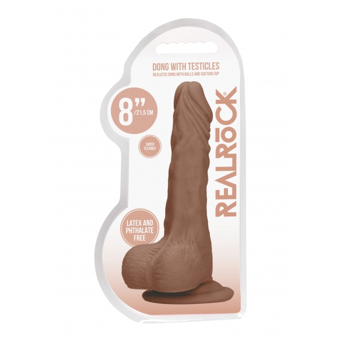 DONG WITH TESTICLES 8IN / 20 CM - TAN DONG WITH TESTICLES 8IN / 20 CM - TAN