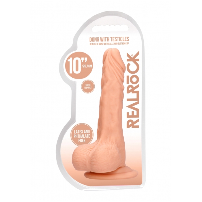 DONG WITH TESTICLES 10IN / 25 CM - FLESH DONG WITH TESTICLES 10IN / 25 CM - FLESH