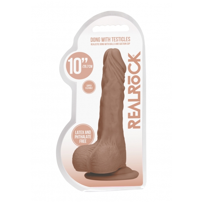 DONG WITH TESTICLES 10IN / 25 CM - TAN DONG WITH TESTICLES 10IN / 25 CM - TAN