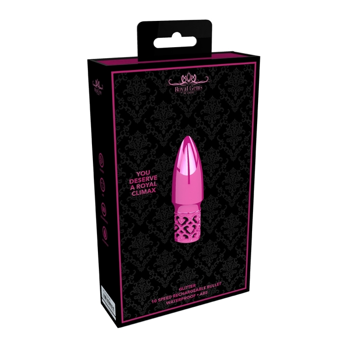 GLITTER - RECHARGEABLE ABS BULLET - PINK GLITTER - RECHARGEABLE ABS BULLET - PINK