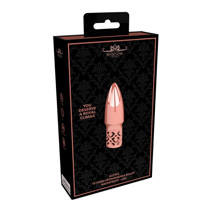GLITTER - RECHARGEABLE ABS BULLET - ROSE GOLD GLITTER - RECHARGEABLE ABS BULLET - ROSE GOLD