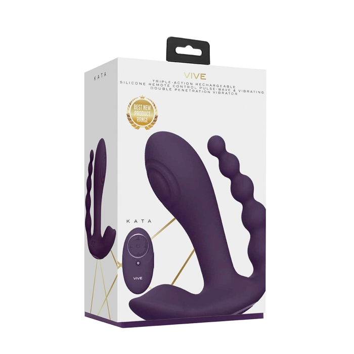 KATA - PULSE WAVE & VIBRATING DBL PENETRAT VIBR - PURP KATA - PULSE WAVE & VIBRATING DBL PENETRAT VIBR - PURP
