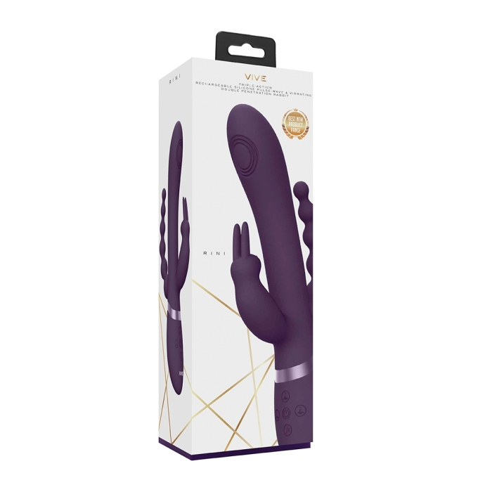 RINI - PULSE WAVE & VIBRATING DBL PENETRAT RABT - BLK RINI - PULSE WAVE & VIBRATING DBL PENETRAT RABT - BLK