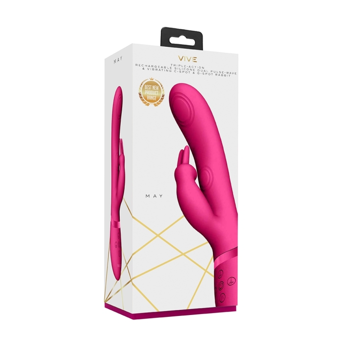 MAY - DUAL PULSEWAVE & VIBRATING CSPOT GSPOT RBT - PNK MAY - DUAL PULSEWAVE & VIBRATING CSPOT GSPOT RBT - PNK