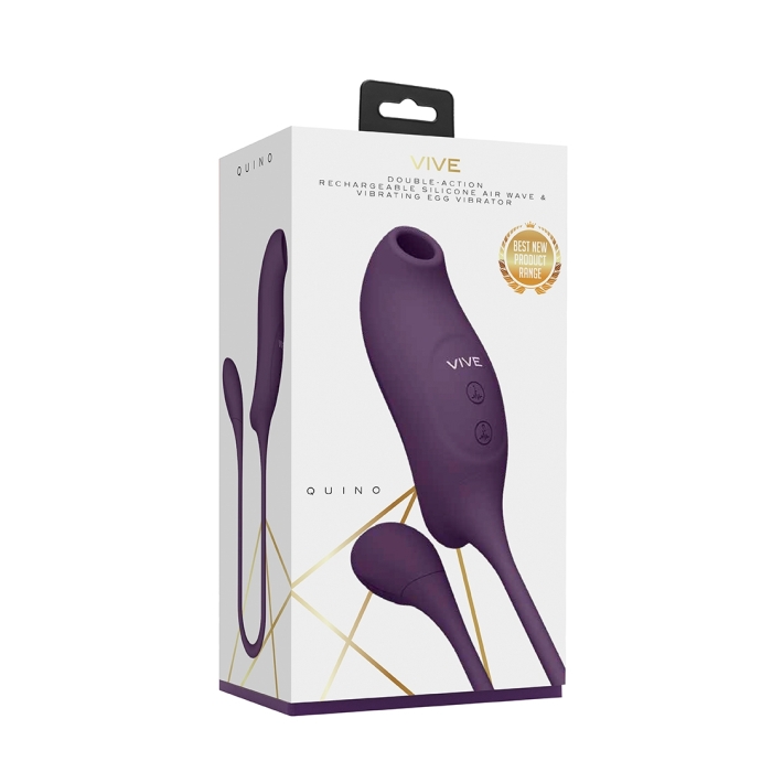 QUINO - AIR WAVE & VIBRATING EGG VIBRATOR - PURPLE QUINO - AIR WAVE & VIBRATING EGG VIBRATOR - PURPLE
