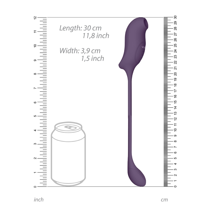 QUINO - AIR WAVE & VIBRATING EGG VIBRATOR - PURPLE