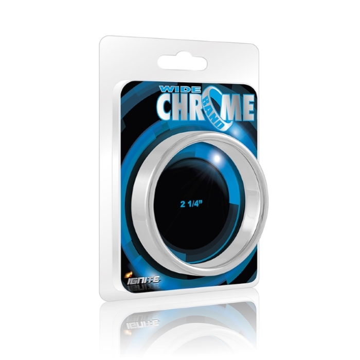 WIDE CHROME COCK RING - 2.25IN WIDE CHROME COCK RING - 2.25IN