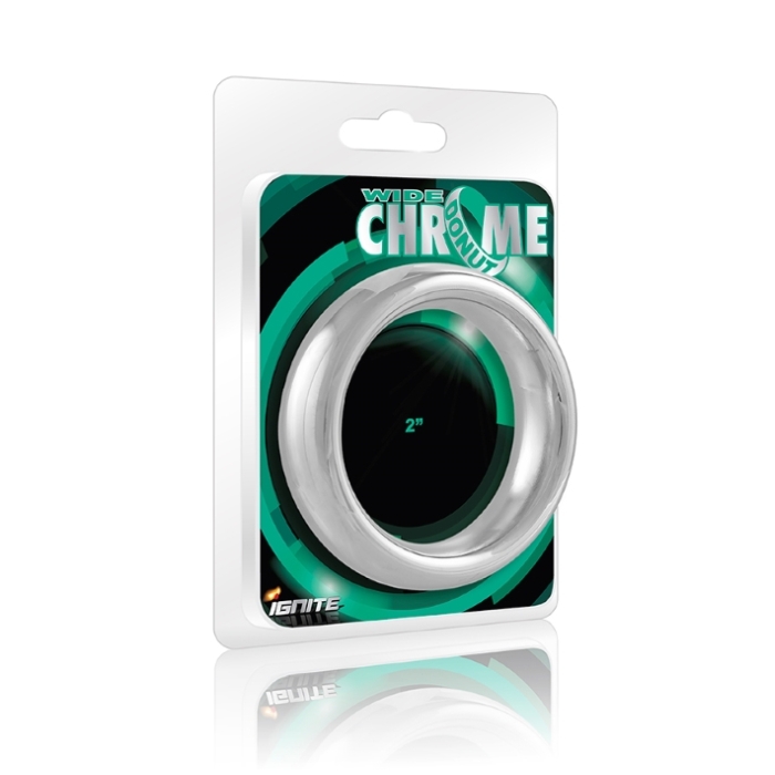 WIDE CHROME DONUT COCK RING - 2.00IN WIDE CHROME DONUT COCK RING - 2.00IN